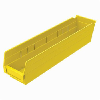 Akro-Mils® 30128YELLO Shelf Bin, 17-7/8 in L x 4-1/8 in W x 4 in H, 123 cu-in, Yellow Adaptor ....... Akro-Mils® 30128YELLO Shelf Bin, 17-7/8 in L x 4-1/8 in W x 4 in H, 123 cu-in, Yellow Adaptor