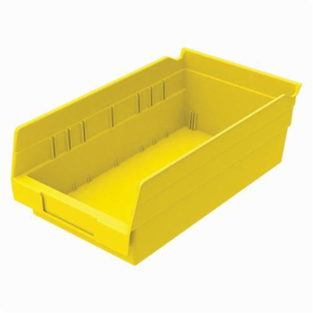 Akro-Mils&reg; 30130YELLO Shelf Bin, 11-5/8 in L x 6-5/8 in W x 4 in H, 128 cu-in, Yellow