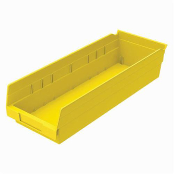 Akro-Mils&reg; 30138YELLO Shelf Bin, 17-7/8 in L x 6-5/8 in W x 4 in H, 176 cu-in, Yellow