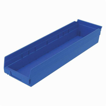 Akro-Mils&reg; 30164BLUE Shelf Bin, 23-5/8 in L x 6-5/8 in W x 4 in H, 321 cu-in, Blue