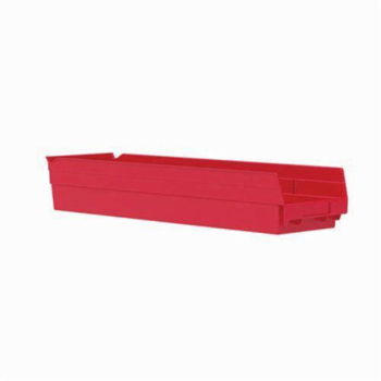 Akro-Mils&reg; 30164RED Shelf Bin, 23-5/8 in L x 6-5/8 in W x 4 in H, 321 cu-in, Red