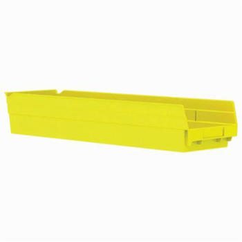 Akro-Mils&reg; 30164YELLO Shelf Bin, 23-5/8 in L x 6-5/8 in W x 4 in H, 321 cu-in, Yellow