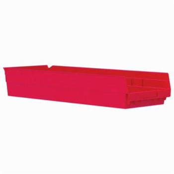 Akro-Mils&reg; 30184RED Shelf Bin, 23-5/8 in L x 8-3/8 in W x 4 in H, 346 cu-in, Red
