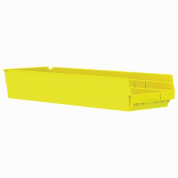 Akro-Mils&reg; 30184YELLO Shelf Bin, 23-5/8 in L x 8-3/8 in W x 4 in H, 346 cu-in, Yellow