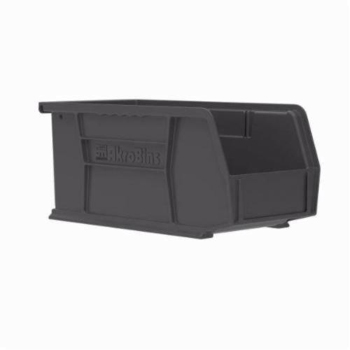 Akro-Mils&reg; 30230BLACK Hang and Stack Bin, 10-7/8 in L x 5-1/2 in W x 5 in H, Black