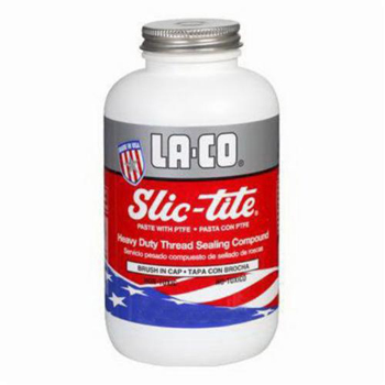 LA-CO&reg; Slic-Tite&reg; Heavy Duty Pipe Thread Sealant, 1/2 pt Brush Top Can, Paste, White, 1.48
