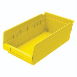 Akro-Mils&reg; 30130YELLO Shelf Bin, 11-5/8 in L x 6-5/8 in W x 4 in H, 128 cu-in, Yellow