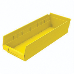 Akro-Mils&reg; 30138YELLO Shelf Bin, 17-7/8 in L x 6-5/8 in W x 4 in H, 176 cu-in, Yellow