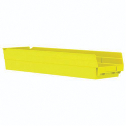 Akro-Mils&reg; 30164YELLO Shelf Bin, 23-5/8 in L x 6-5/8 in W x 4 in H, 321 cu-in, Yellow