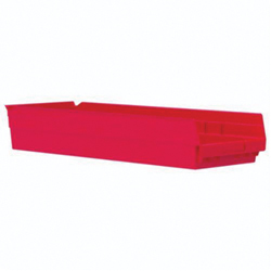 Akro-Mils&reg; 30184RED Shelf Bin, 23-5/8 in L x 8-3/8 in W x 4 in H, 346 cu-in, Red