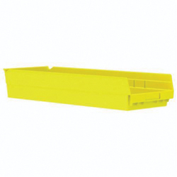 Akro-Mils&reg; 30184YELLO Shelf Bin, 23-5/8 in L x 8-3/8 in W x 4 in H, 346 cu-in, Yellow