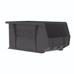 Akro-Mils&reg; 30240BLACK Hang and Stack Bin, 14-3/4 in L x 8-1/4 in W x 7 in H, Black